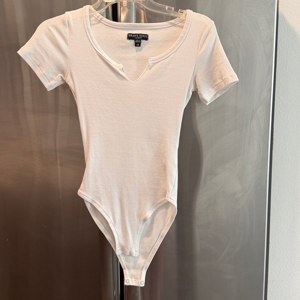 Brave Soul White Short Sleeve Bodysuit